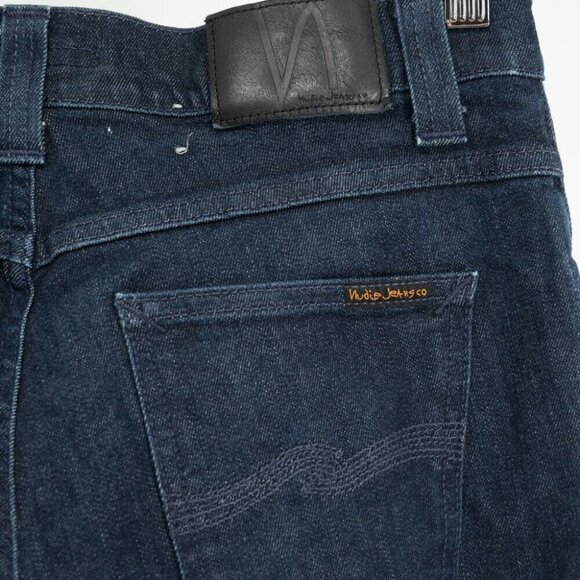 NUDIE JEANS GRIM TIM DRY NAVY DIPS SLIM FIT | W33 L34 - Picture 5 of 7